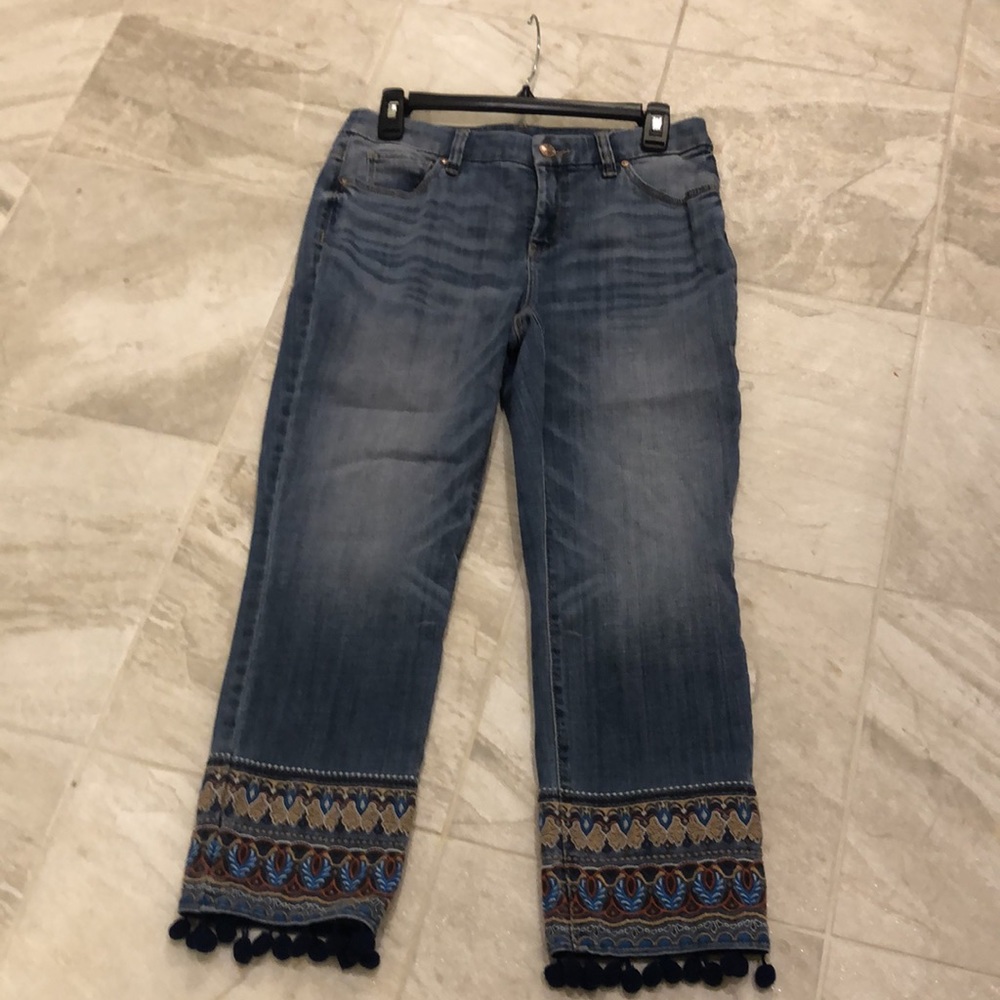 Chico’s cute pom pom crop jeans